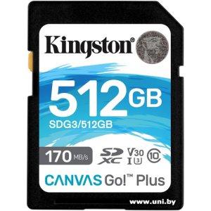 Купить Kingston SDXC 512Gb Canvas Go! Plus [SDG3/512GB] в Минске, доставка по Беларуси