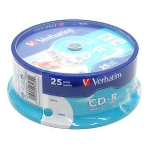 Купить CD-R Verbatim, 700Mb/52х/(25шт) Printable [43439] в Минске, доставка по Беларуси