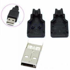 Купить Type A Male USB 4p Plug Socket-Black Plastic Cover в Минске, доставка по Беларуси