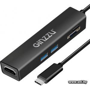 GINZZU GR-567UB Type C to HDMI+2xUSB3.0+ CR SDxx/microSDxx