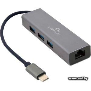 Gembird A-CMU3-LAN-01 USB-C to Glan + Хаб 3xUSB3.0