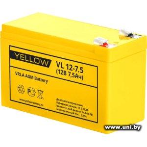 Купить YELLOW VL 12-7.5 (12V, 7.5Ah, 2.15кг, 151х65х94(98)мм) в Минске, доставка по Беларуси