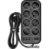 Фильтр сетевой Powercom SP-08 USB03AB 1.8m Black 8 роз