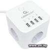 Фильтр сетевой Cablexpert CUBE-3-U4-W-1.5 1.5m White 3 роз