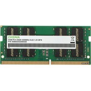 Купить SO-DIMM 32G DDR4-3200 Digma (DGMAS43200032D) в Минске, доставка по Беларуси