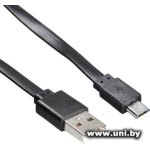 Купить Buro (BHP microUSB 1M Flat Black) microUSB2.0 - USB2.0 в Минске, доставка по Беларуси