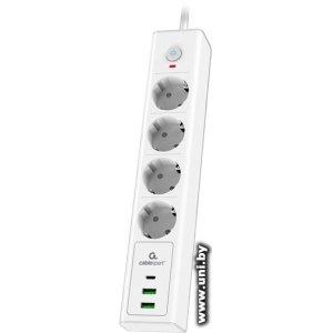 Фильтр сетевой Cablexpert EXN-4-CU2-W-2 2m White 4 роз
