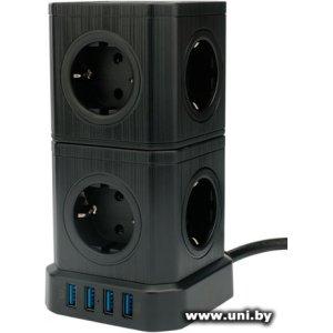 Купить Фильтр сетевой Cablexpert Tower (TWR-9-U4-B-2) 2m Black 9 роз в Минске, доставка по Беларуси