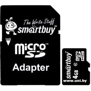 Купить SmartBuy micro SDHC 4Gb [SB4GBSDCL10-01] в Минске, доставка по Беларуси