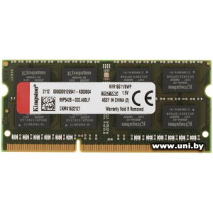 Купить SO-DIMM 8G DDR3-1600 Kingston (KVR16S11/8WP) в Минске, доставка по Беларуси
