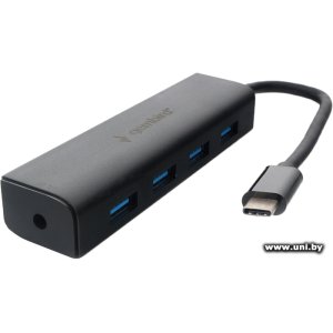 GEMBIRD [UHB-C364] USB3.0 4port, Type-C с доп питанием