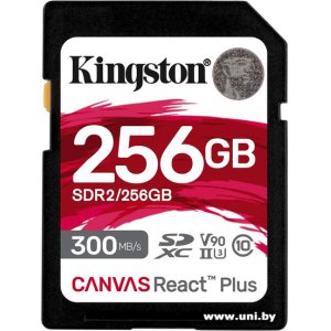 Купить Kingston SDXC 256Gb Canvas React Plus [SDR2/256GB] в Минске, доставка по Беларуси