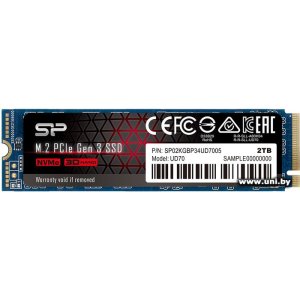 Купить Silicon Power 2Tb M.2 PCI-E SSD SP02KGBP34UD7005 в Минске, доставка по Беларуси