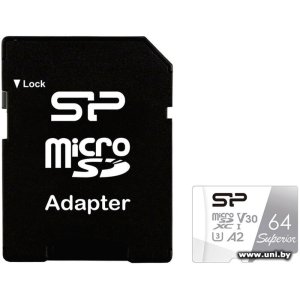 Купить Silicon Power micro SDXC 64Gb [SP064GBSTXDA2V20SP] в Минске, доставка по Беларуси