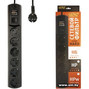 Купить Фильтр сетевой Most HPW 2m Black 6 роз в Минске, доставка по Беларуси