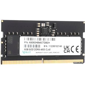Купить SO-DIMM 8G DDR5-4800 Apacer (AS08GHB48CTDBGH) в Минске, доставка по Беларуси