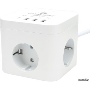 Фильтр сетевой Cablexpert CUBE-3-CU3-W-1.5 1.5m White 3 роз