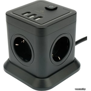 Фильтр сетевой Cablexpert TWR-4-U3-B-2 2m Black 4 роз