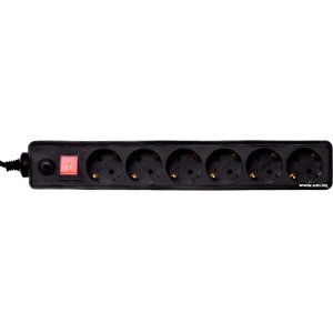 Купить Фильтр сетевой Buro 600SH-16-1.8-B 1.8m Black 6 роз в Минске, доставка по Беларуси