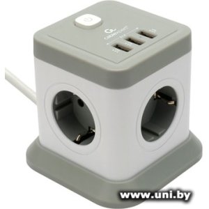 Фильтр сетевой Cablexpert TWR-4-U3-W-3 White 4 роз