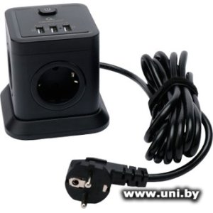 Фильтр сетевой Cablexpert (TWR-4-U3-B-3) 3m Black 4 роз