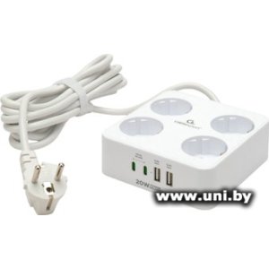 Фильтр сетевой Cablexpert PLT-4-C2U2-W-3 4 роз