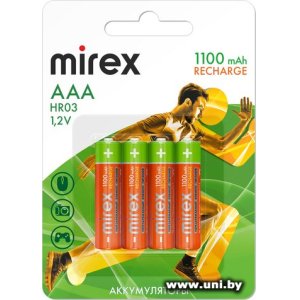 Купить Mirex [HR03-11-E4] Набор (AAAx4шт.) 1100mAh в Минске, доставка по Беларуси