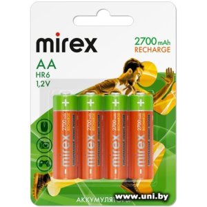 Купить Mirex [HR6-27-E4] Набор (AAx4шт.) 1000mAh в Минске, доставка по Беларуси