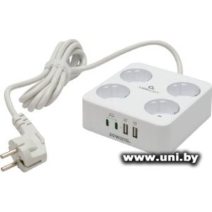 Фильтр сетевой Cablexpert PLT-4-C2U2-W-2 2m White 4 роз