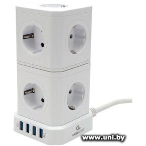 Купить Фильтр сетевой Cablexpert TWR-9-U4-W-2 2m White 9 роз в Минске, доставка по Беларуси