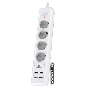 Купить Фильтр сетевой Cablexpert EXN-4-U4-W-2 2m White 4 роз в Минске, доставка по Беларуси