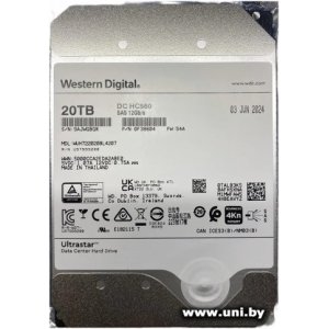 Купить WD 20Tb 3.5` SATA3 WUH722020BL4207 в Минске, доставка по Беларуси