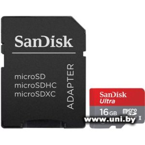 Купить SanDisk micro SDHC 16Gb [SDSQUAR-016G-GN6MA] в Минске, доставка по Беларуси