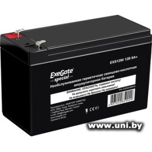 Купить ExeGate Special EXS1290 12V 9Ah [ES252438RUS] в Минске, доставка по Беларуси