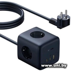 Удлинитель Baseus EnerFill FA11 Cube Power Strip 3AC+1U+2C 67W EU (E00082100123-00) 1.5m Black 2 роз