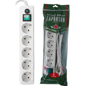 Фильтр сетевой Гарнизон EHLW-5 White 1.4m (5роз)