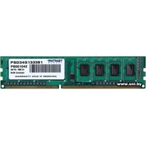 Купить DDR3 4Gb PC-10660 Patriot (PSD34G133381) в Минске, доставка по Беларуси