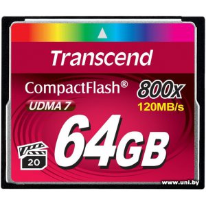 Купить Transcend СF 64Gb [TS64GCF800] в Минске, доставка по Беларуси
