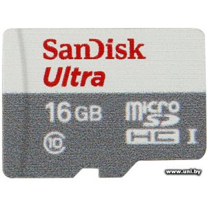 Купить SanDisk micro SDHC 16Gb [SDSQUNS-016G-GN3MN] в Минске, доставка по Беларуси