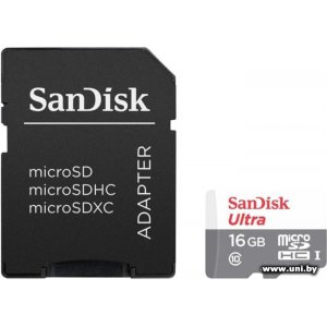 Купить SanDisk micro SDHC 16Gb [SDSQUNS-016G-GN3MA] в Минске, доставка по Беларуси