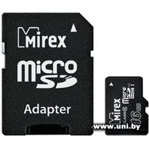 Купить Mirex micro SDHC 16Gb [13613-ADSUHS16] в Минске, доставка по Беларуси