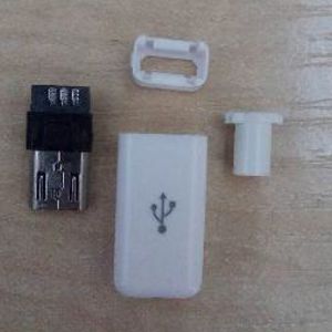 Купить DIY MicroUSB 5p(M) Plug Socket-White Plastic Cover в Минске, доставка по Беларуси